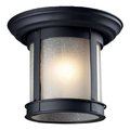 Z-Lite Outdoor Flush Mount Outdoor Flush Mount Light, Black And White Seedy 514F-BK